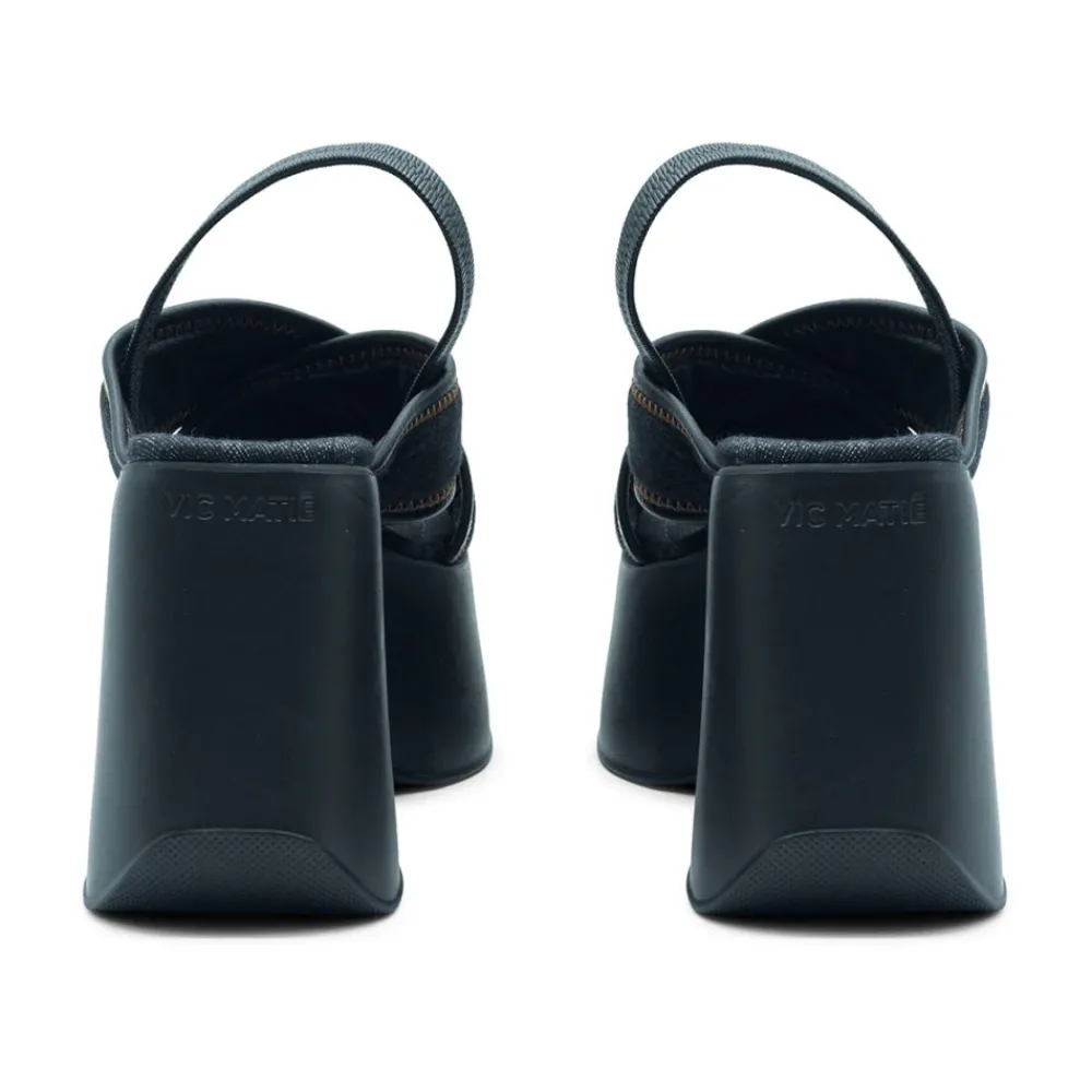 DAMES Vic Matié Sleehakken^Yoko e denim slof