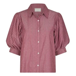 DAMES Neo Noir Blouses^Zachte Streep Donker Stijlvolle Top