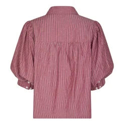 DAMES Neo Noir Blouses^Zachte Streep Donker Stijlvolle Top