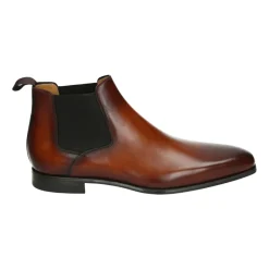Heren Magnanni Laarzen^Zakelijk Midden Cognac Leren Schoenen