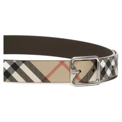 Heren Burberry Zand Riem met Palladium Gesp