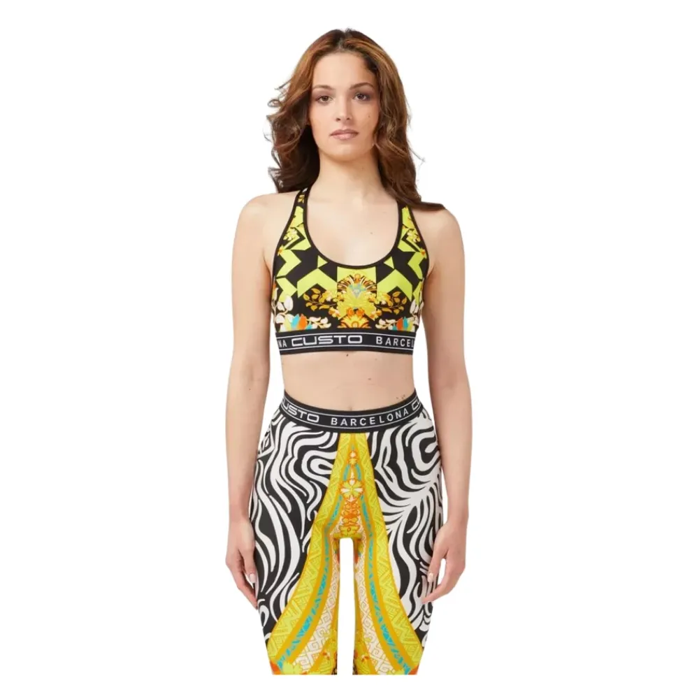 Custo Barcelona Zebra Print Racerback Sports Bra