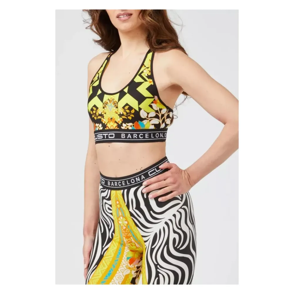 Custo Barcelona Zebra Print Racerback Sports Bra