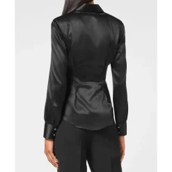 DAMES Philipp Plein Zijden Blouse met Gevulde Schouders