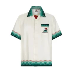 Heren Casablanca Zijden Golfprint Overhemd Korte Mouwen