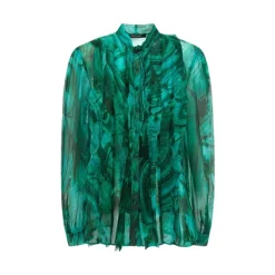 DAMES Roberto Cavalli Zijden Malachiet Print Blouse