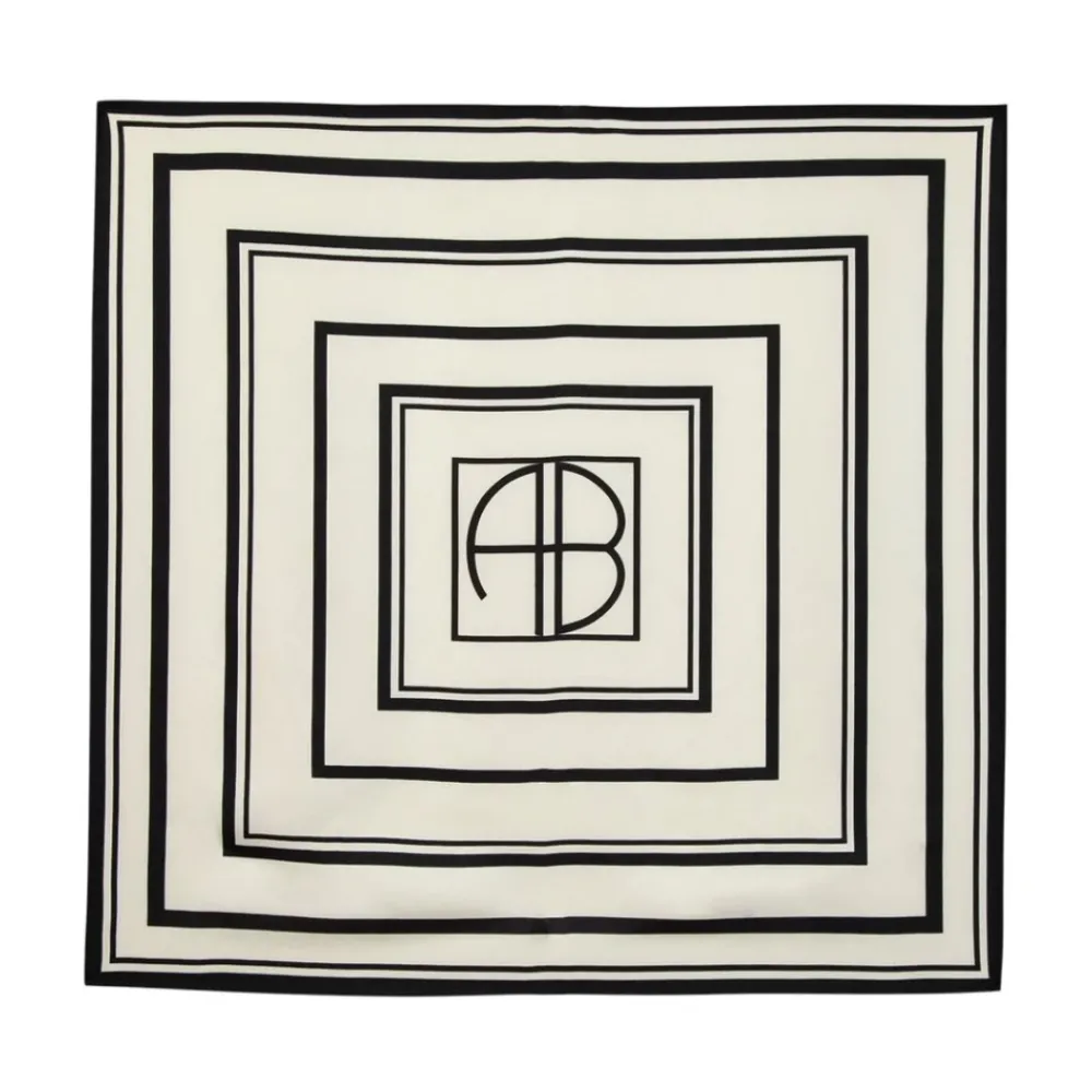 DAMES Anine Bing Sjaals^Zijden Monogram Sjaal - Bedrukte Stijl