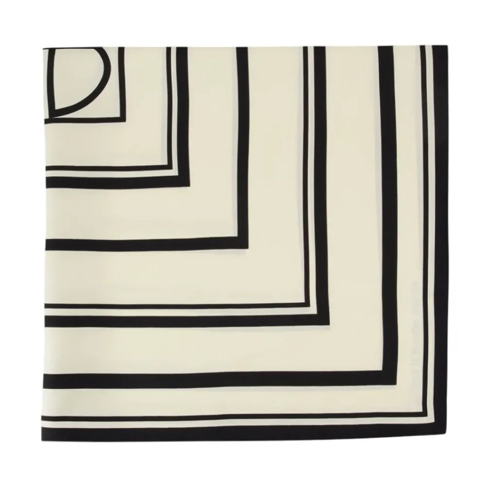 DAMES Anine Bing Sjaals^Zijden Monogram Sjaal - Bedrukte Stijl