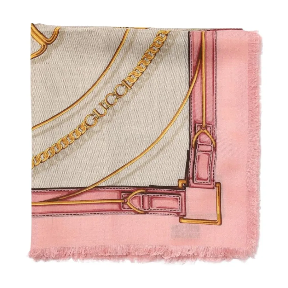 Heren Gucci Zijden Sjaal Kettingpatroon