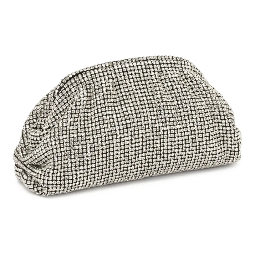 DAMES Kazar Clutches^Zilveren avondtas met zirkonen