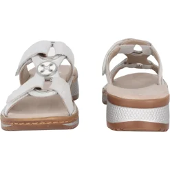 DAMES ara Sleehakken^Zilveren Slide Sandaal - Hawaii Stijl