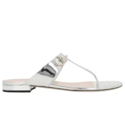 DAMES Gucci Zilver-tone Horsebit Flap Sandalen