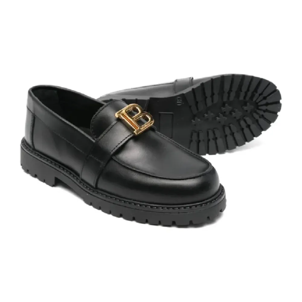 Balmain Goud Loafer Schoenen Stijlvol