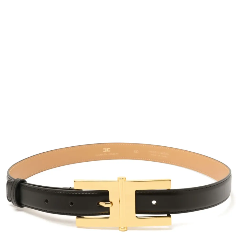 DAMES Elisabetta Franchi Logo-Gesp Leren Riem