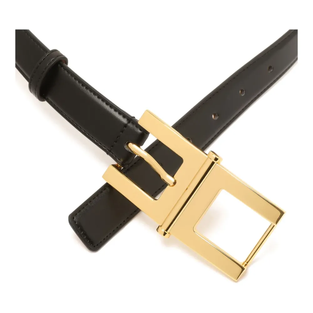DAMES Elisabetta Franchi Logo-Gesp Leren Riem