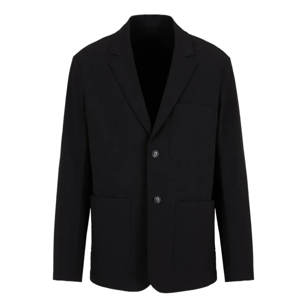 Heren Emporio Armani Kostuums^Seersucker Jasje