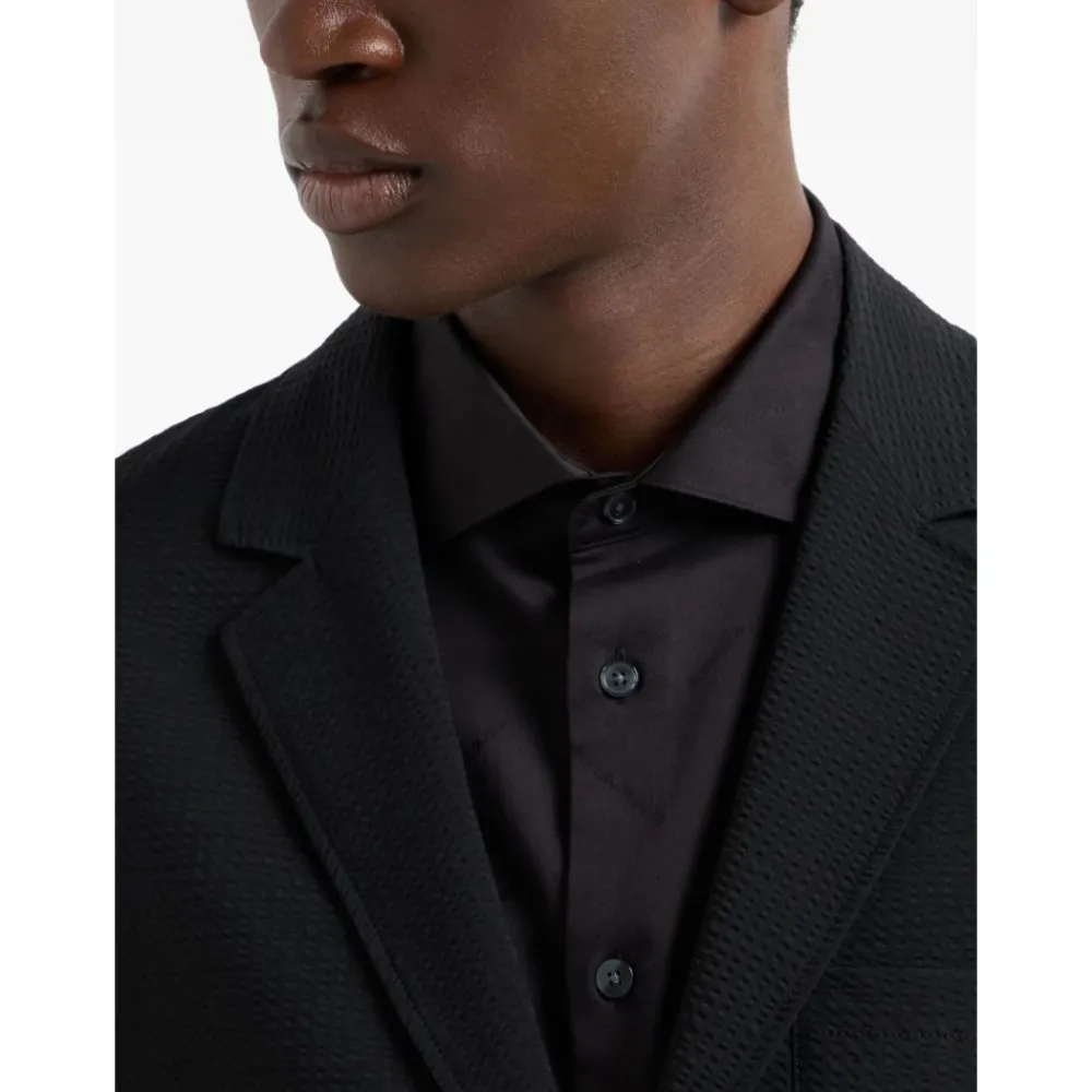 Heren Emporio Armani Kostuums^Seersucker Jasje