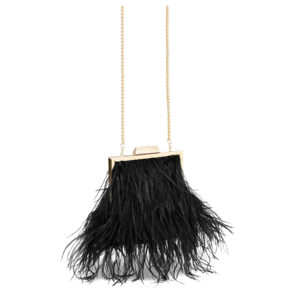 DAMES Kazar e avondhandtas met veren