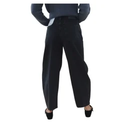 DAMES Closed Zwarte Barrel Fit Cropped Jeans