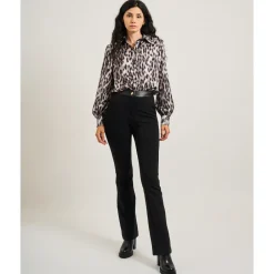 DAMES Fracomina Broeken^e Bootcut Stretch Broek met Riem