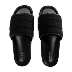 Heren Gucci Slippers^e Canvas Open Teen Slide Sandalen