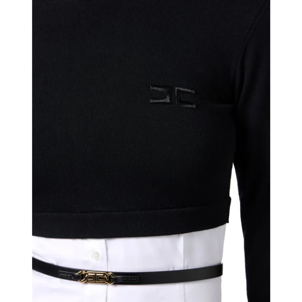 DAMES Elisabetta Franchi Truien & Vesten^e coltrui met logo-gesp riem