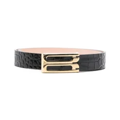 DAMES Victoria Beckham Riemen^e Croco Effect Leren Riem