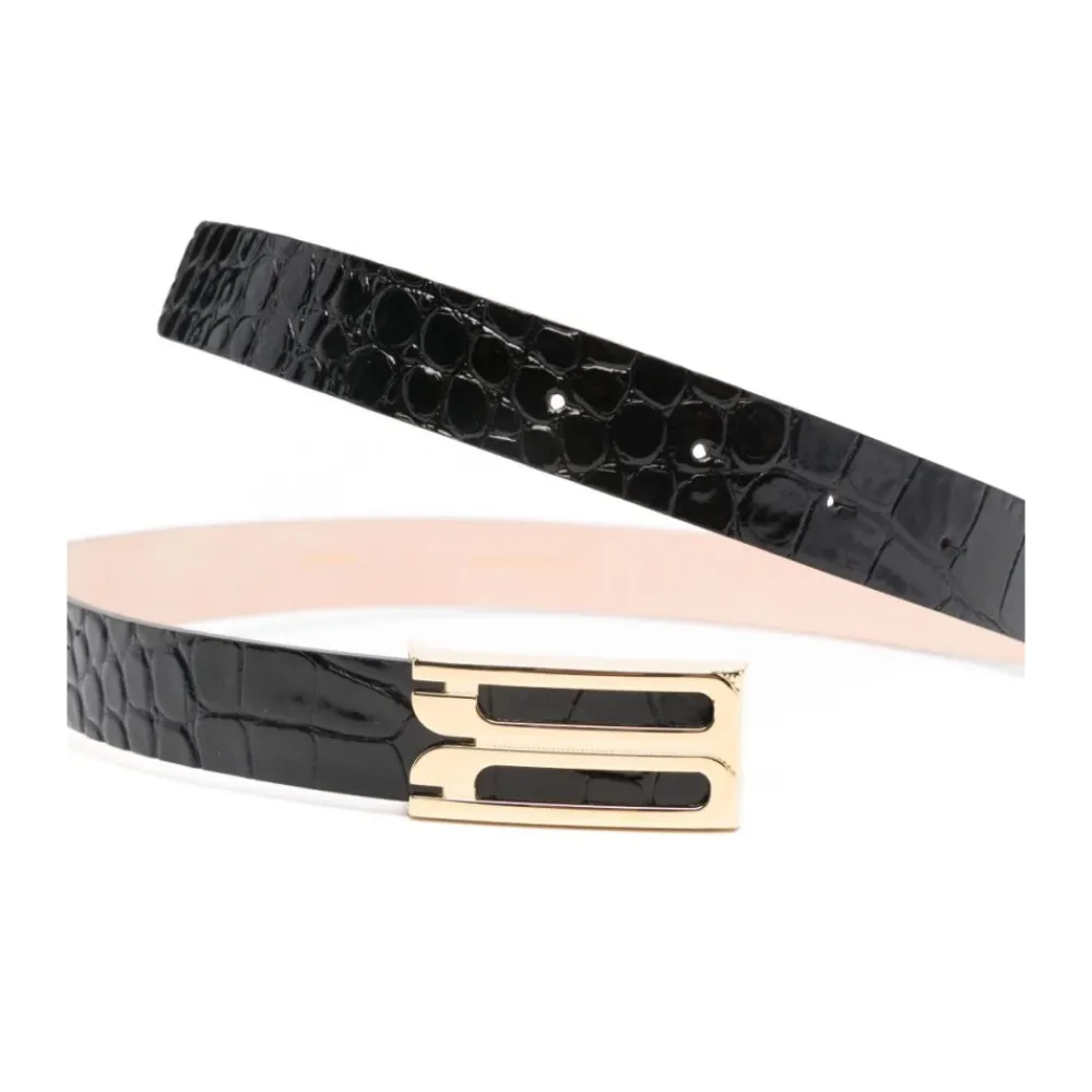 DAMES Victoria Beckham Riemen^e Croco Effect Leren Riem