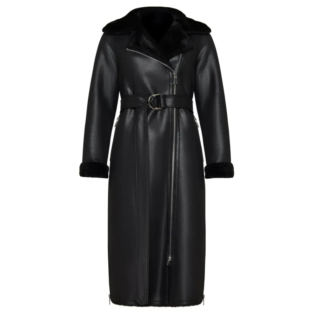 DAMES Cesare Gaspari Trenchcoats & Mantels^e Faux Reversible Shearling Lange Jas