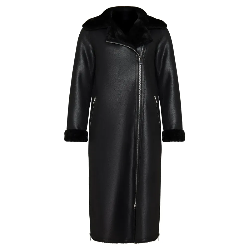 DAMES Cesare Gaspari Trenchcoats & Mantels^e Faux Reversible Shearling Lange Jas