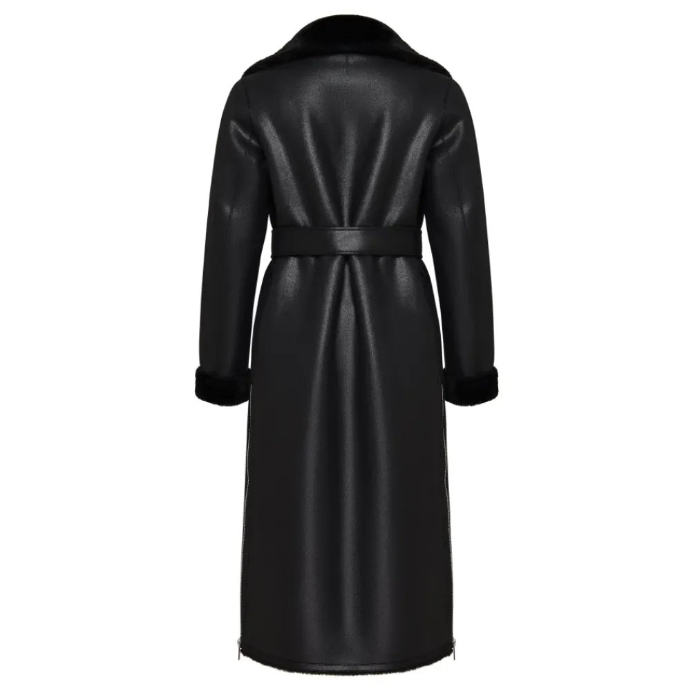 DAMES Cesare Gaspari Trenchcoats & Mantels^e Faux Reversible Shearling Lange Jas