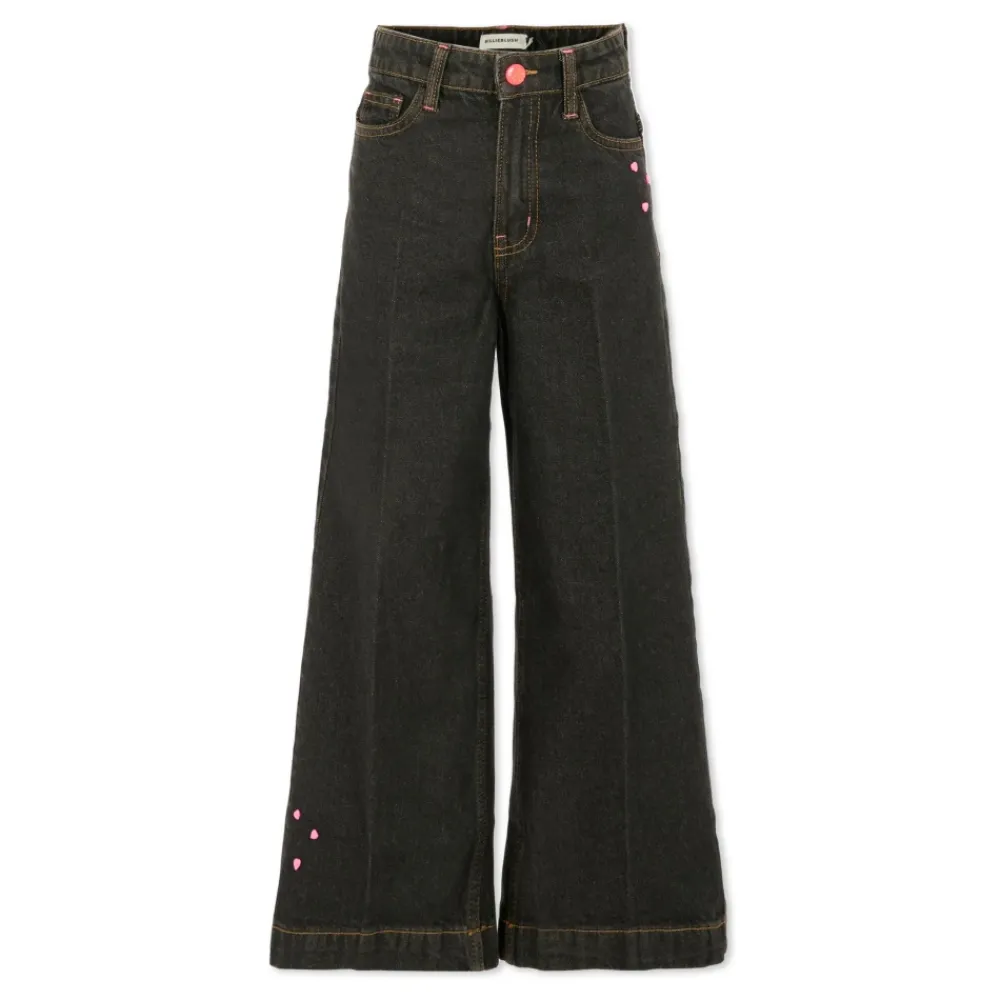 Billieblush Broeken & Jeans^Zwarte Flared Jeans met Hart Studs