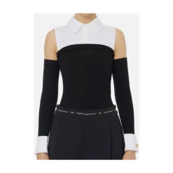 DAMES Elisabetta Franchi e Gebreide Top met Poplin Schouders