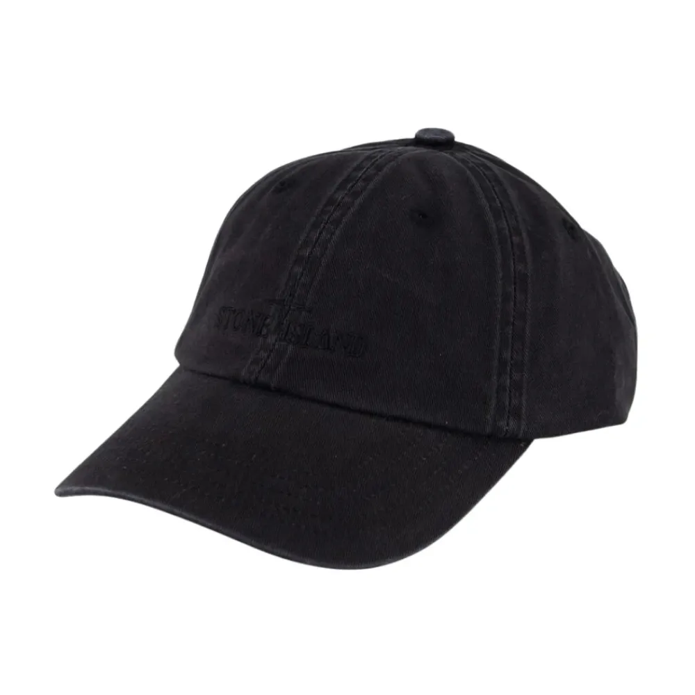 Heren Stone Island Petten^e Katoenen Baseballpet met Kompass Logo