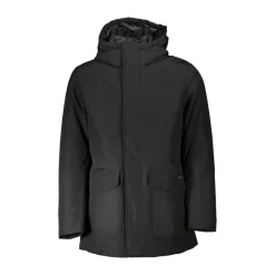 Heren Woolrich e Katoenen Hoodie met Rits en Knopen