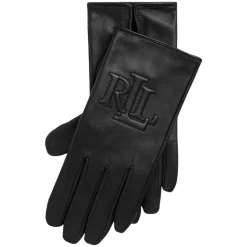 DAMES Ralph Lauren e Lauren By e Logo In reliëf Geitenleren Tech Handschoenen Accessoires