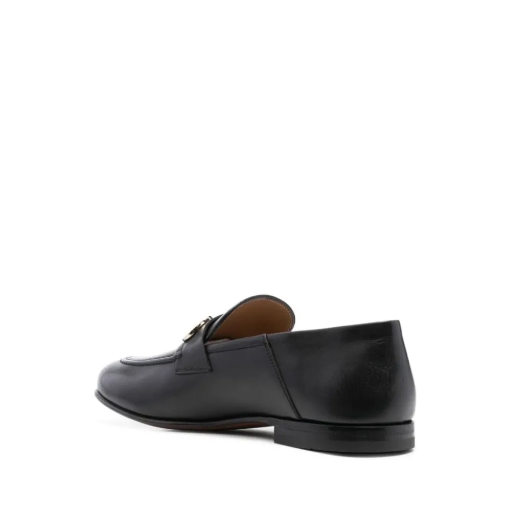 Heren Ferragamo e Leren Almond Toe Loafers