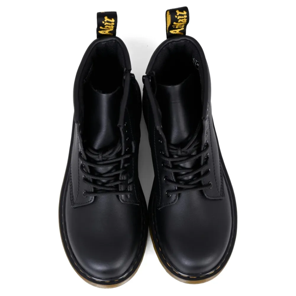 Dr. Martens Laarzen^e Leren Bikerlaarzen met Gele Stiksels