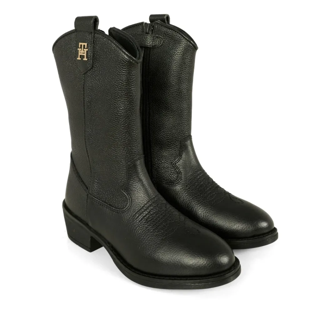 Tommy Hilfiger e Leren Cowboy Laarzen met Hak