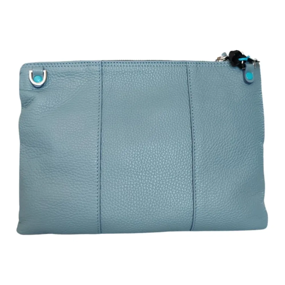 DAMES Gabs Clutches^Zwarte leren crossbody tas met mineraal logo
