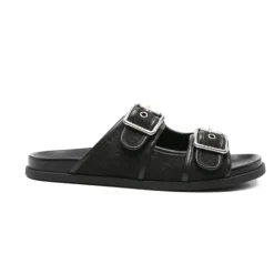 Heren Gucci e Leren Dubbele Gesp Sandalen