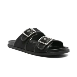 Heren Gucci e Leren Dubbele Gesp Sandalen