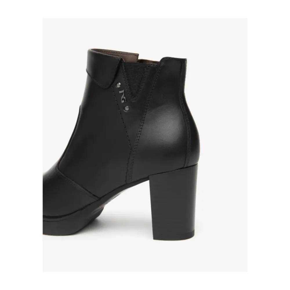 DAMES Nerogiardini Enkellaarsjes^e leren enkellaarsjes met blokhak