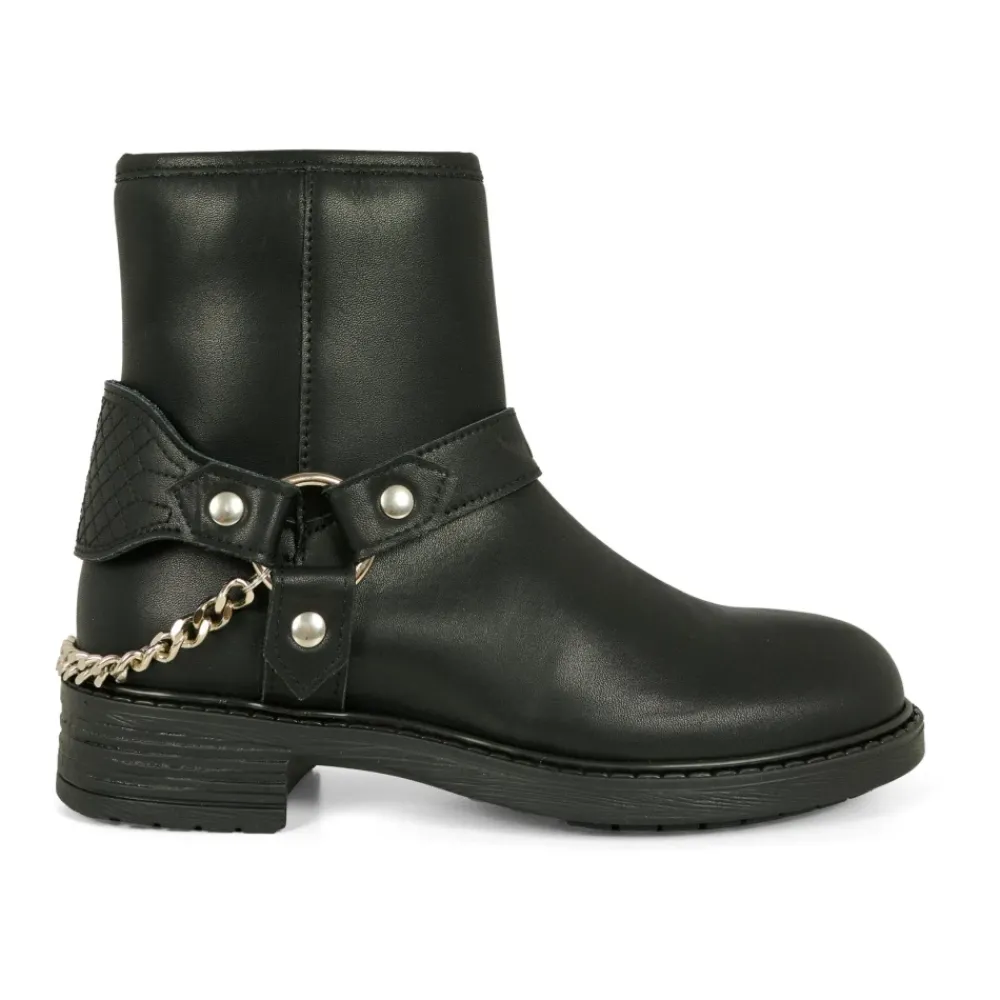 Zadig & Voltaire e Leren Enkellaarzen met Kettingdetail