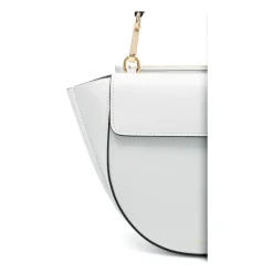 DAMES Wandler Handtassen^Zwarte leren handtas met magnetische sluiting