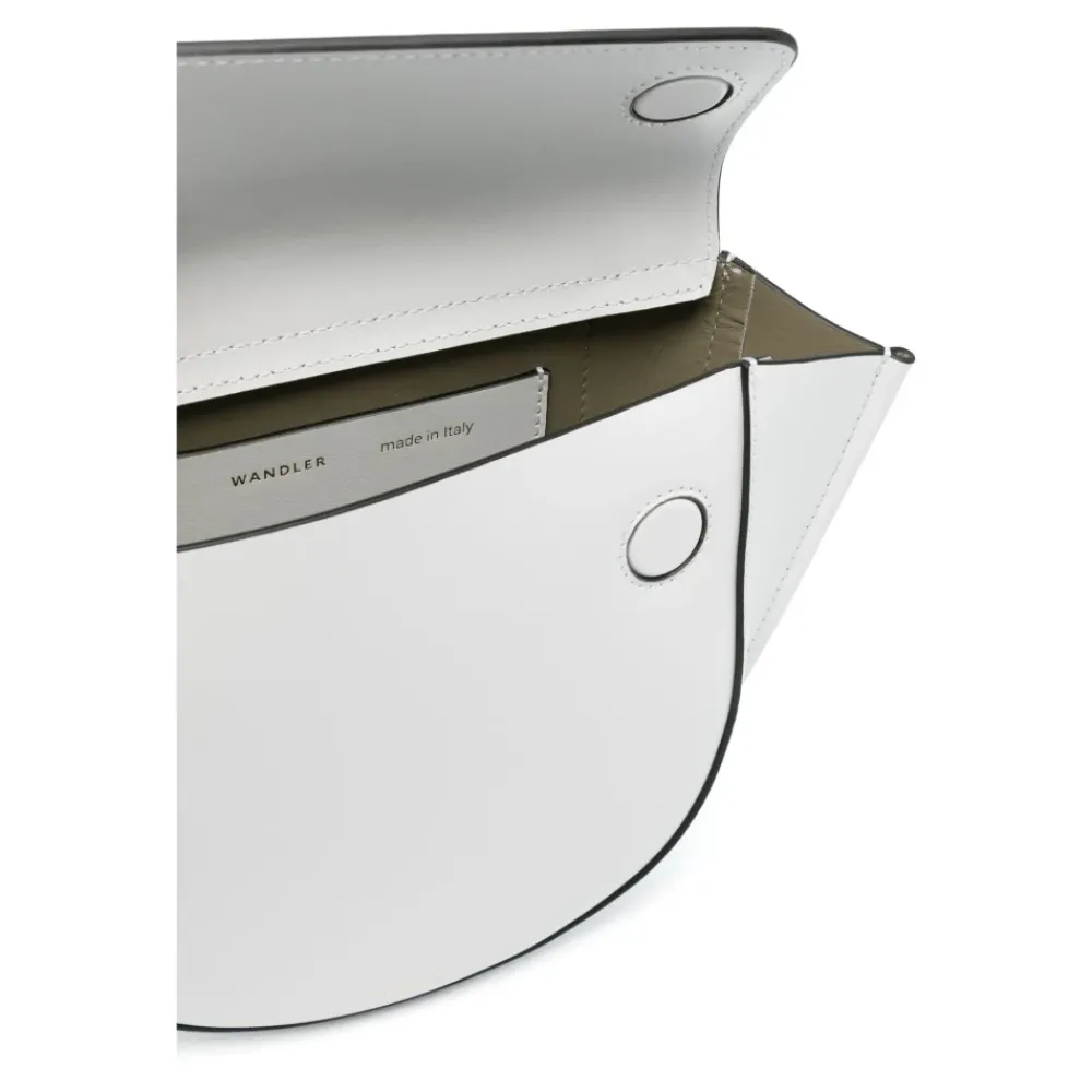 DAMES Wandler Handtassen^Zwarte leren handtas met magnetische sluiting