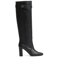 DAMES Via Roma 15 Enkellaarsjes^e leren hoge hak laarzen