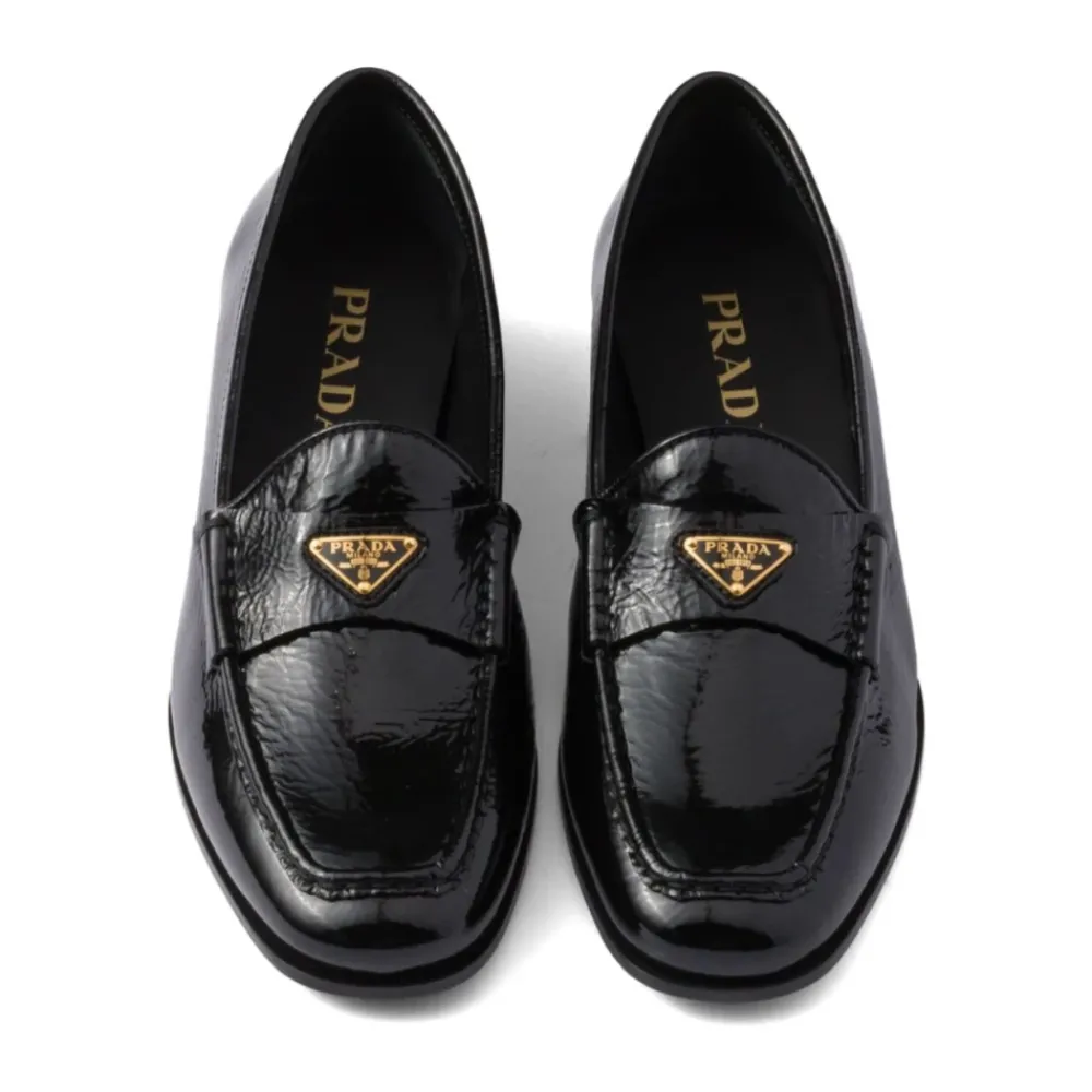 DAMES Prada Loafers^e Leren Instap Platte Schoenen