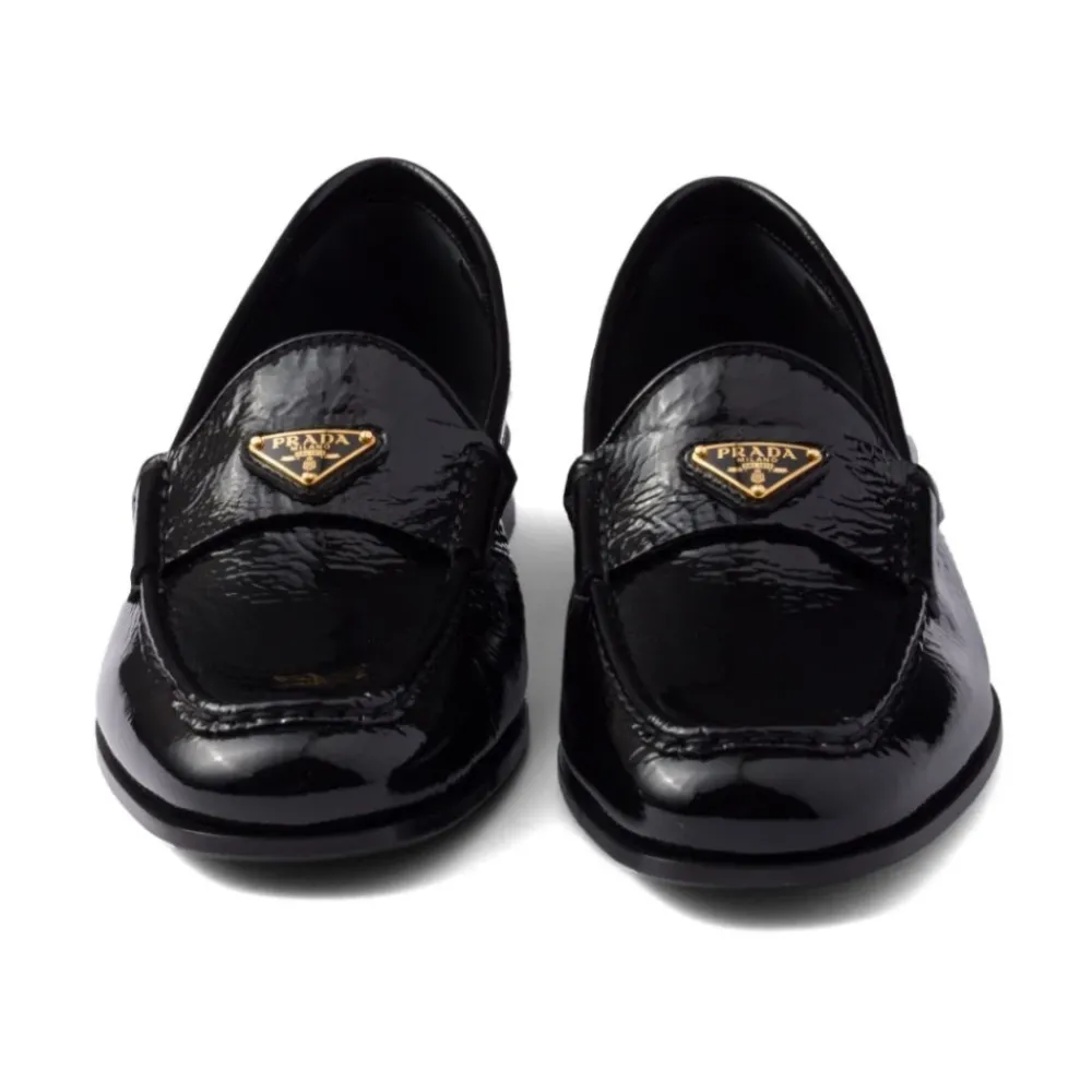 DAMES Prada Loafers^e Leren Instap Platte Schoenen