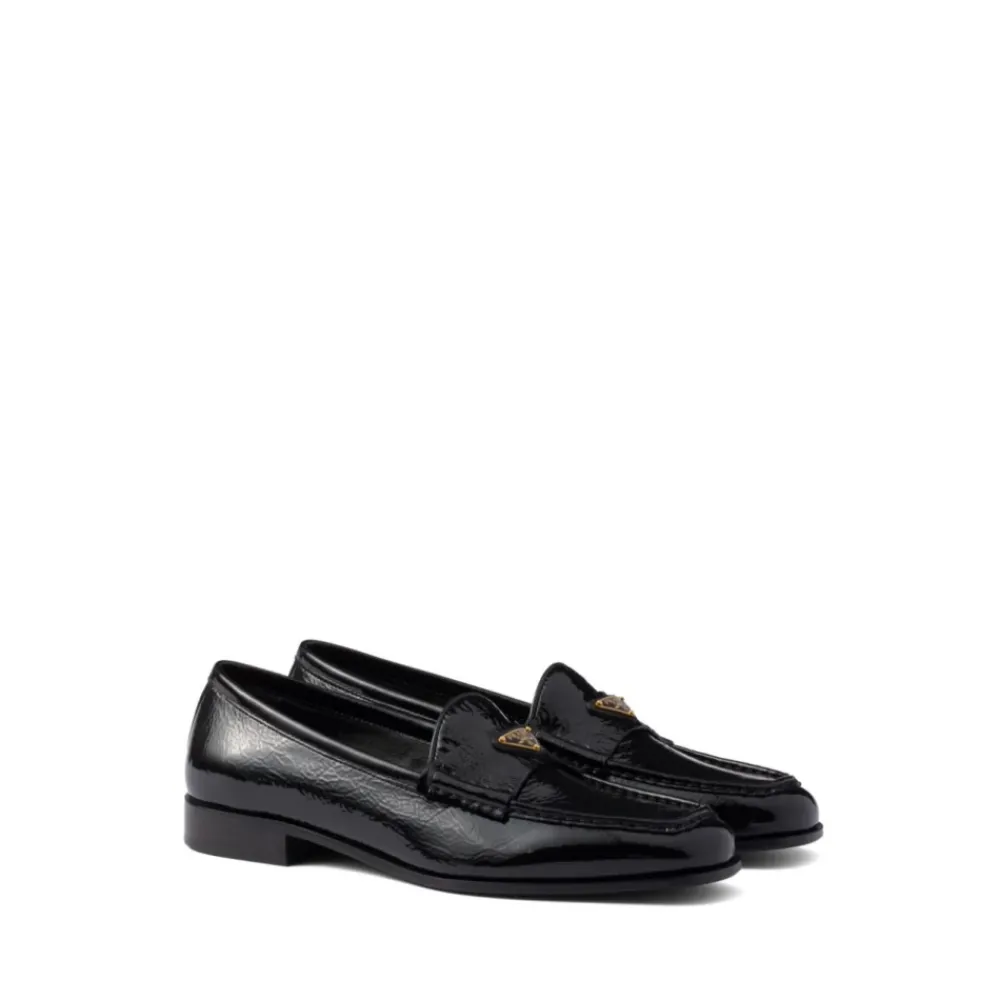 DAMES Prada Loafers^e Leren Instap Platte Schoenen